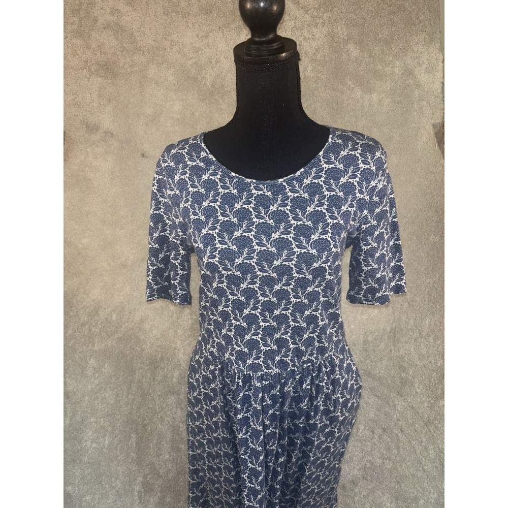 Boden Navy and White Long Sleeve Floral Print Dress